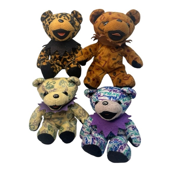 Grateful Dead Colorful Plush Bear Set lot of 4 collectible bears - Picture 1 of 13